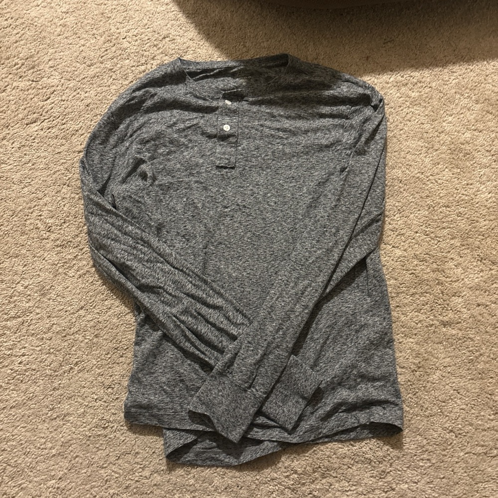 J. Crew Charcoal Long Sleeve Henley Shirt